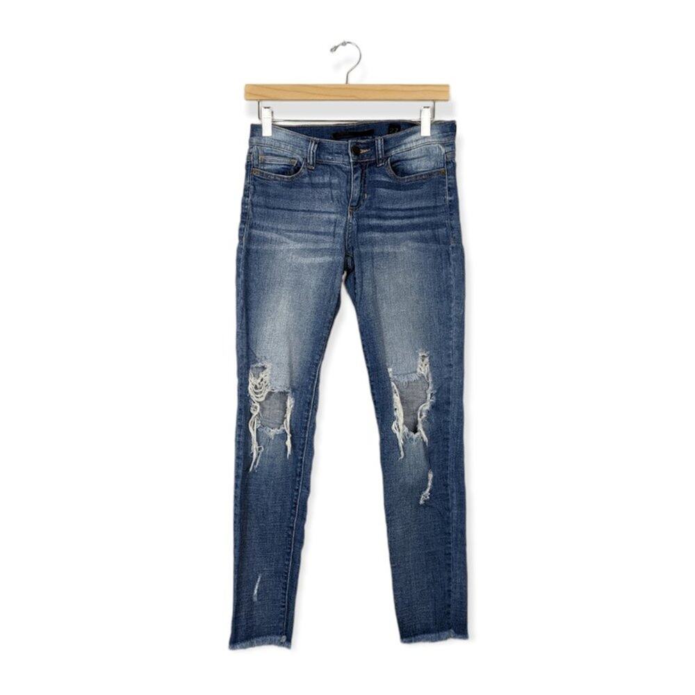 SP Black Label Womens Jeans Distressed Frayed Hem Skinny Jeans Size 27